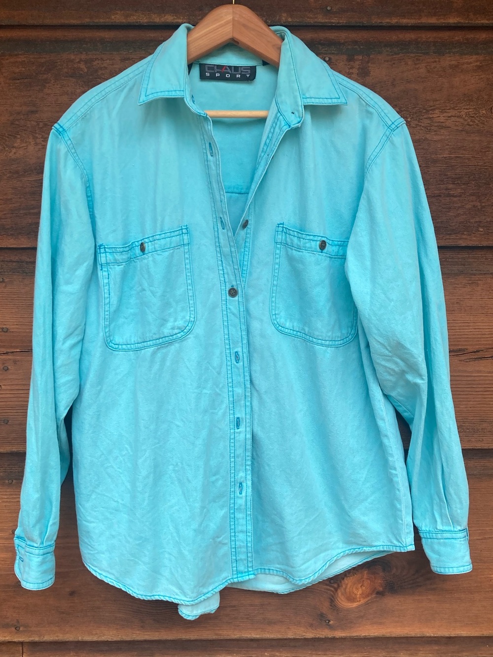 Vintage Chaus Turquoise Button-Down Shirt